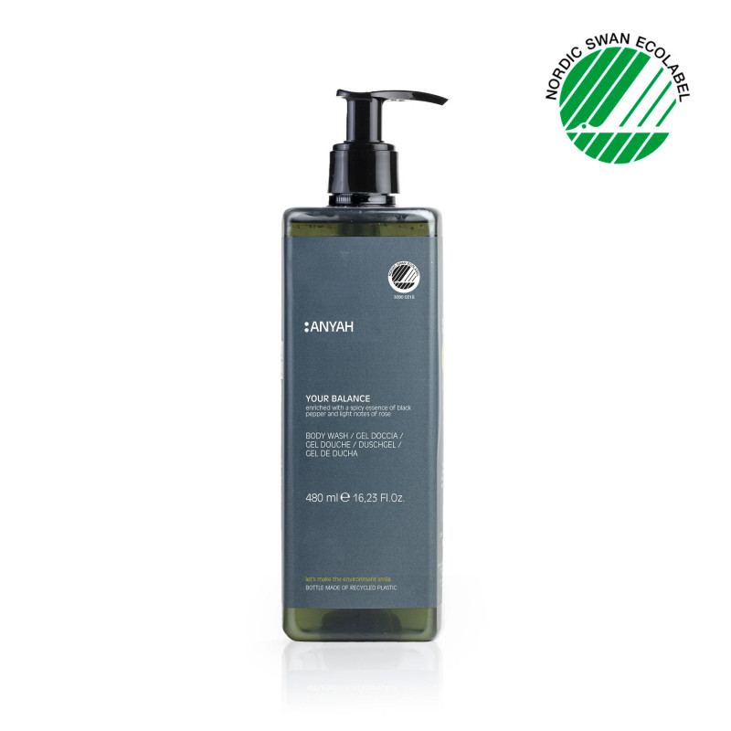 Dispensador rellenable gel corporal ANYAH 480 ml - Nordic Swan ECOLABEL